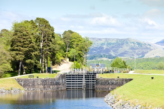 Laggan Locks on Caledonian Canal, West Highlands, Scotland