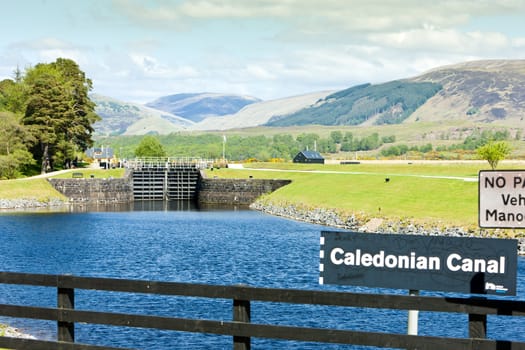 Laggan Locks on Caledonian Canal, West Highlands, Scotland