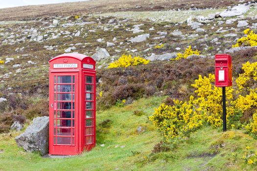 telephone booth and letter box near Laid, Scotland