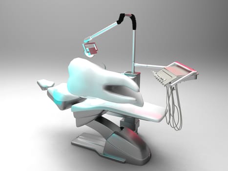 dentist's chair and a tooth