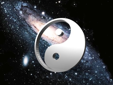 the spiral galaxy and ying yang