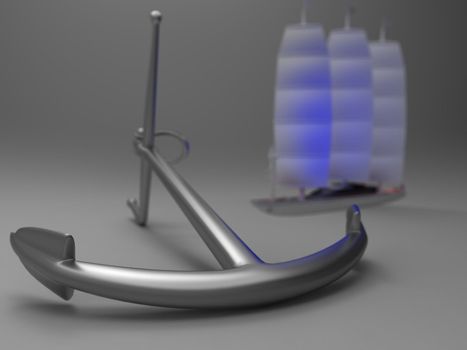 the anchor and the boat