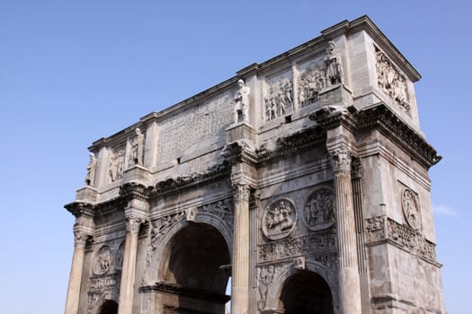 The Arch of Constantine of in Rome, Italy.