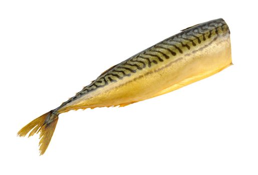 smoked mackerel isolated on a white background
