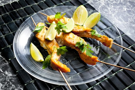 salmon skewers