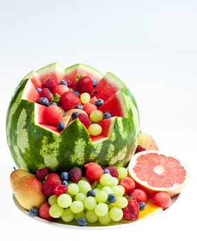 fruit salad in water melon