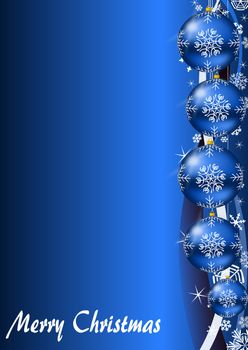 Christmas Background with christmas balls and snowflakes