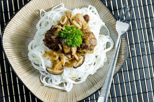 minced meat balls with mushrooms the Asian