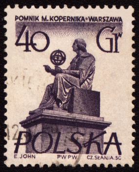 POLAND - CIRCA 1971: a stamp printed in Poland shows Mikolas Kopernik monument in Warsaw, circa 1971