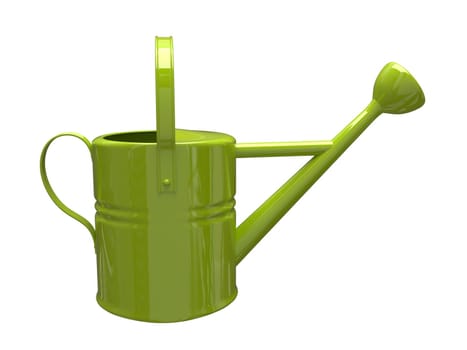 Garden watering can painted isolated on a white background