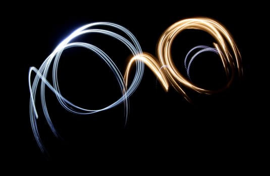 abstract light lines on a black background