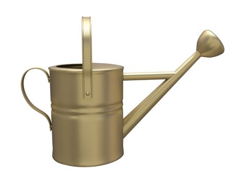 Garden watering can painted isolated on a white background