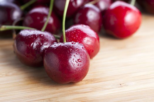 Fresh and healthy raw sweet cherries