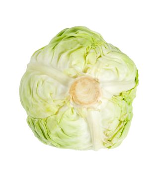 Green cabbage isolated over white background