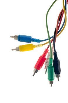 RCA male plugs isolated on white background.