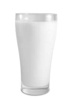 Milk in the glass isolated on white background