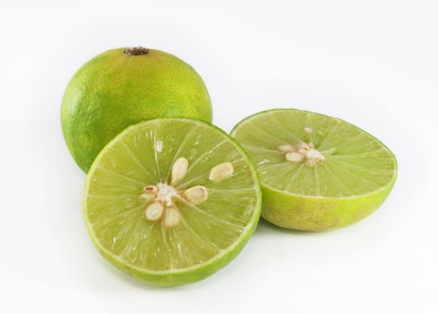 Fresh ripe lime. Isolated on white background