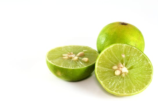 Fresh ripe lime. Isolated on white background