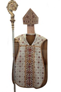 Golden embroidered bishops vestments