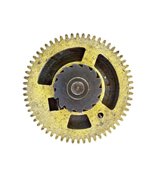 Set of various old cogwheels - gears - on white background