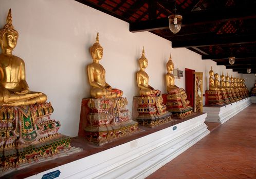 Buddha statues in temple, Thailand