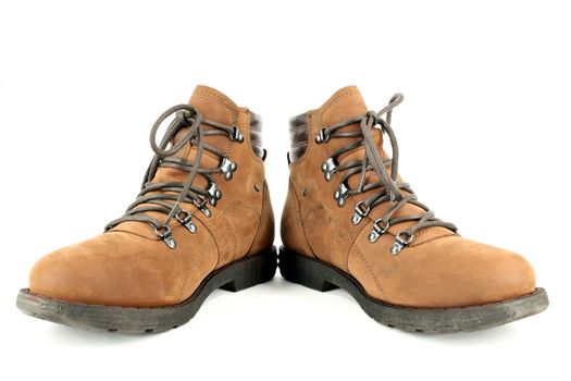 brown hiking boots front view