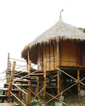 View of bamboo hut in Thailand