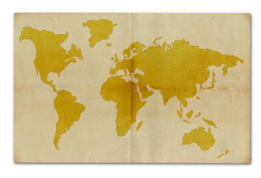 Old paper with map of the world