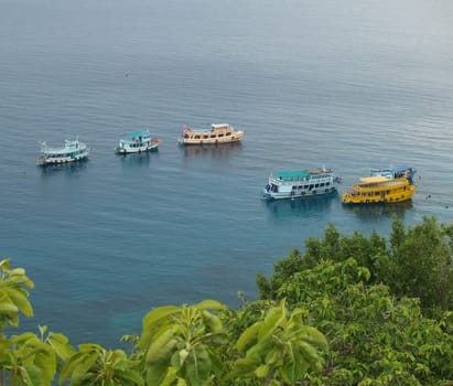 Boats over a sea, Koh Nang Yuan, Thailand