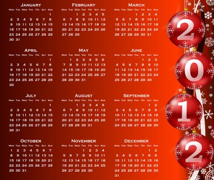 2012 year calendar