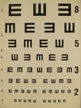 Eye test chart old paper