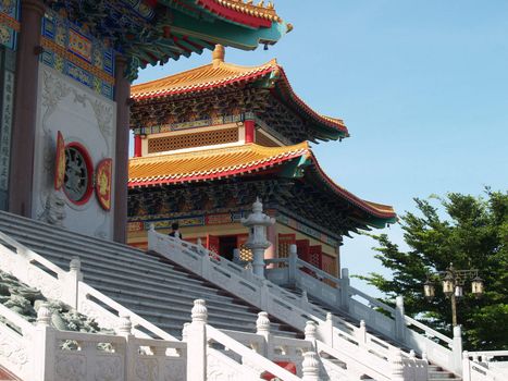 Temple China with blue sky