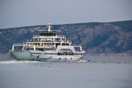 Adriatic ferry boat, publice sea transportation, Cres, Croatia