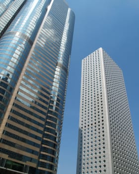 Skyscrapers on a modern building