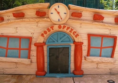 Building of post office cartoon