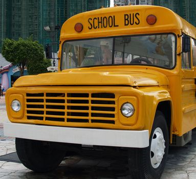 Front view of school bus