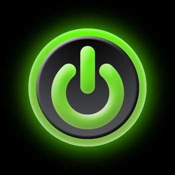 Green button with dark background