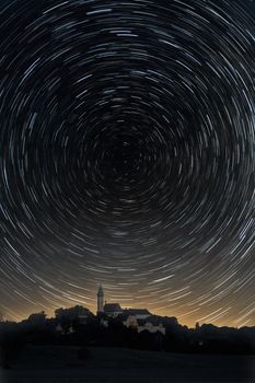 An image of a star trails background