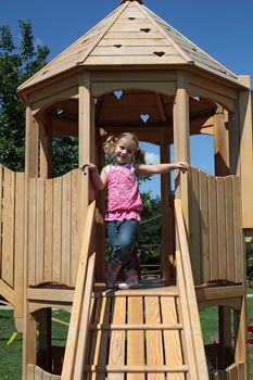 happy little girl on playground