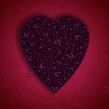 Beautiful claret heart on a red background