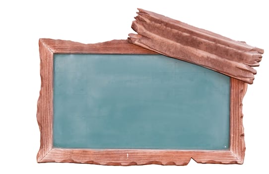 empty blackboard with wooden frame