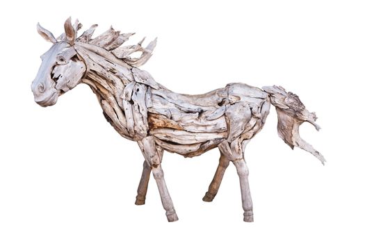 isolated Wooden horse on white background