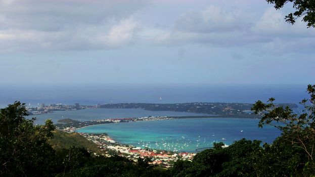 Mountain view of a bay in St-Martin
