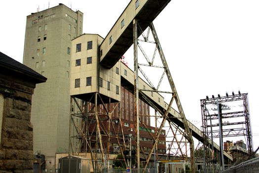 Industrial ramp with pylone at dock side