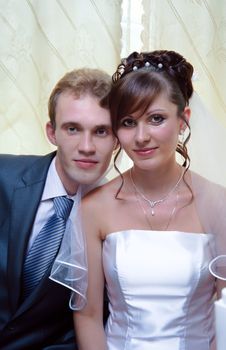 Portrait of a beautiful couple of bride and groom.