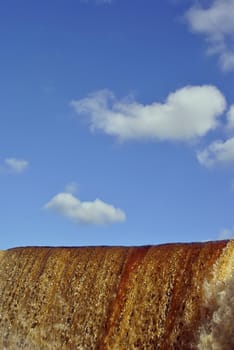 waterfall on skyline. space for text