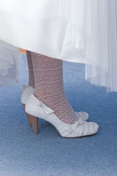 White shoe of the bride