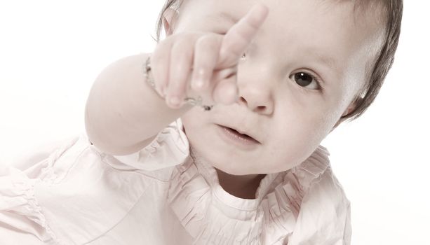 little children portraits taken in the studio on a white background