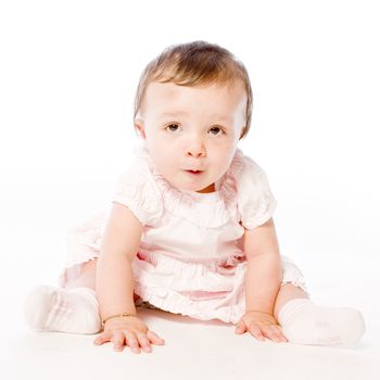 little children portraits taken in the studio on a white background