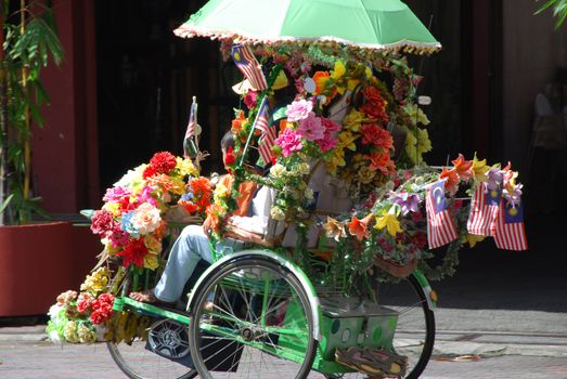Decorated trishaw in Malaysia